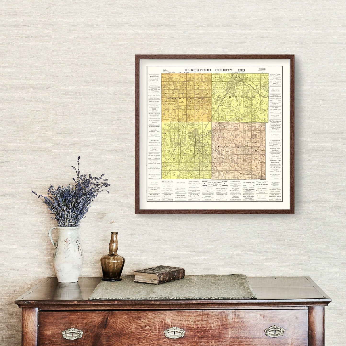 Vintage Map of Blackford County, Indiana, 1905