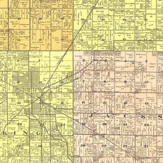 Vintage Map of Blackford County, Indiana, 1905