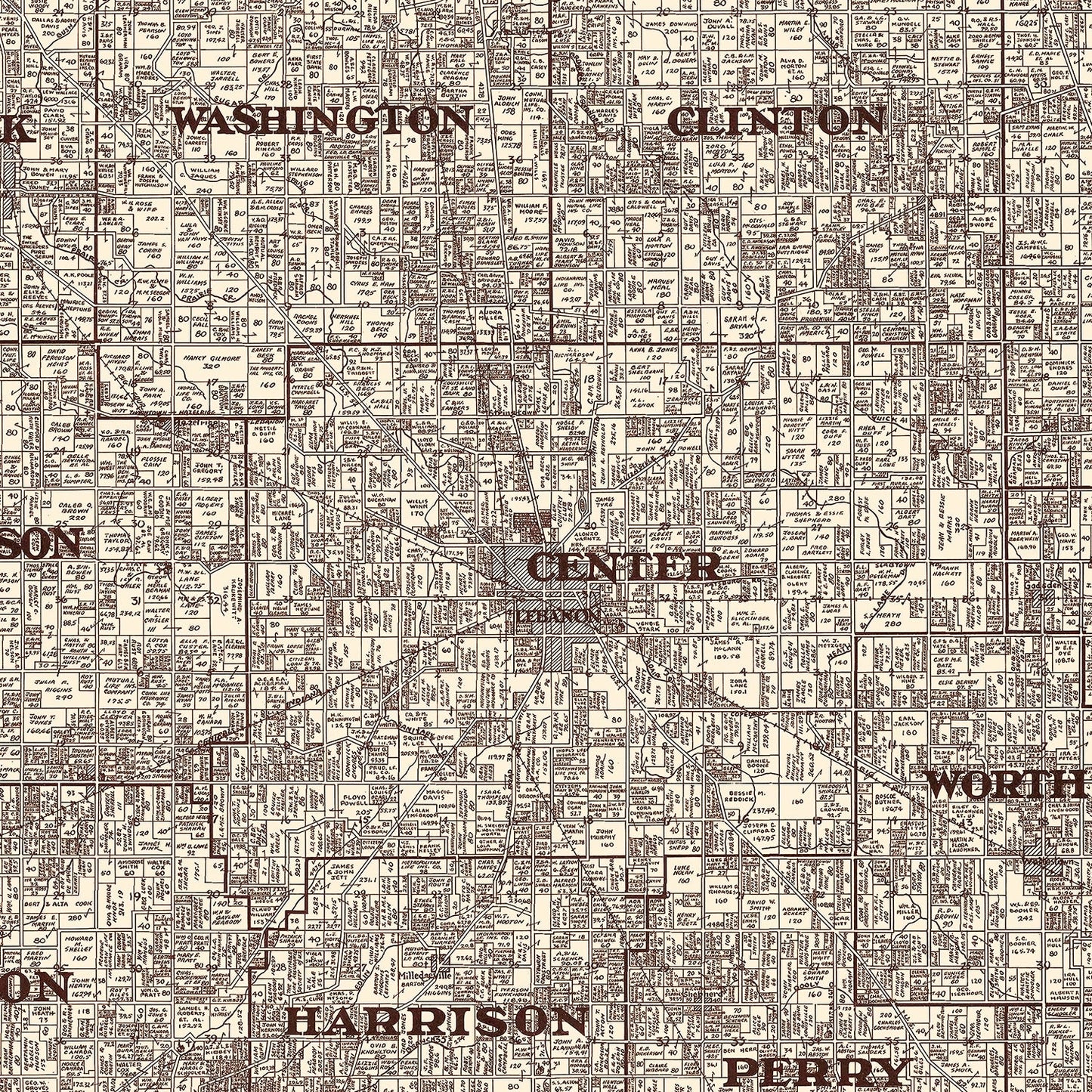 Vintage Map of Boone County, Indiana, 1936 - Survey Edition