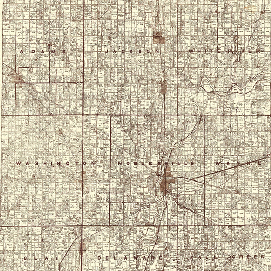 Vintage Map of Hamilton County, Indiana, 1919