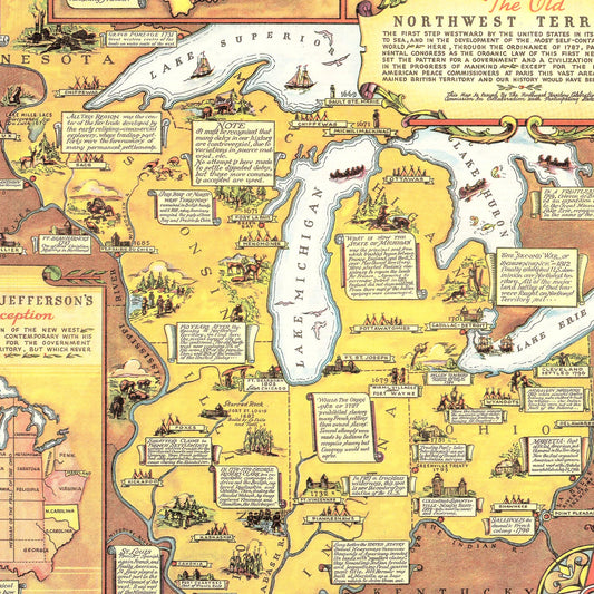 Vintage Map of the Old Northwest Territory, 1787