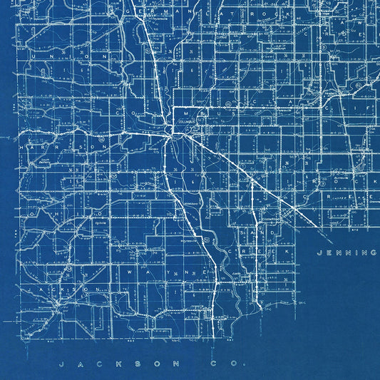 Vintage Map of Bartholomew County, Indiana, 1936