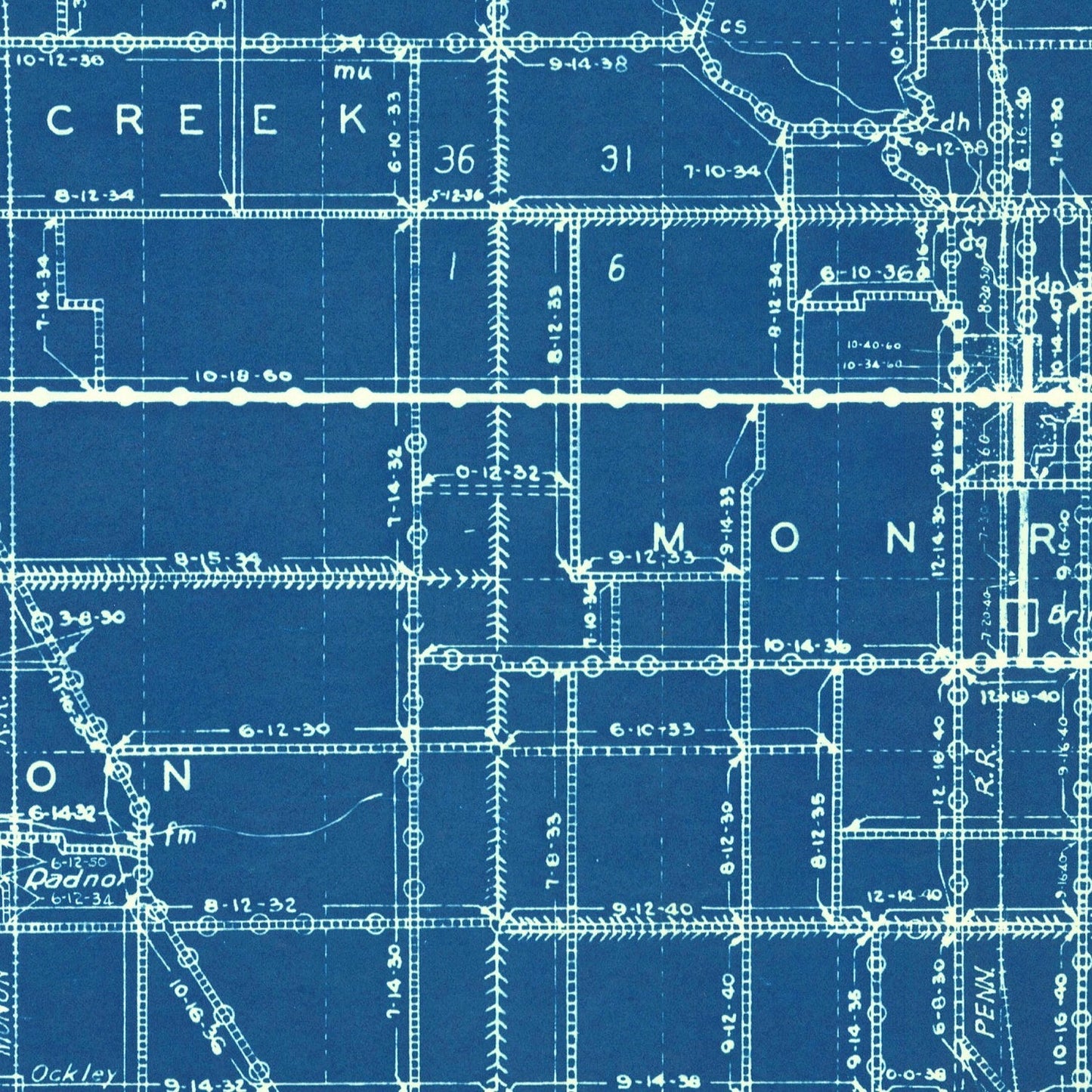 Vintage Map of Carroll County, Indiana, 1936