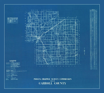 Vintage Map of Carroll County, Indiana, 1936