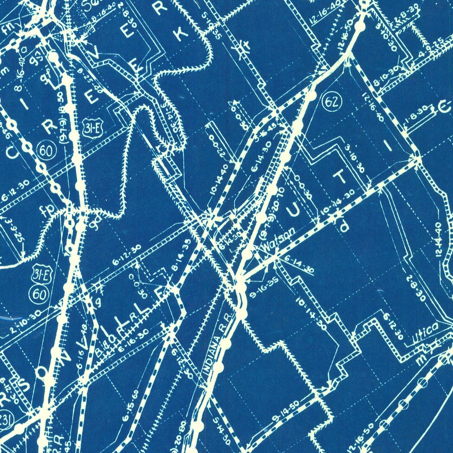 Vintage Map of Clark County, Indiana, 1936
