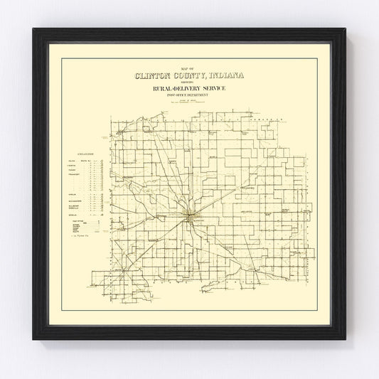 vintage map of Clinton County, Indiana, 1911