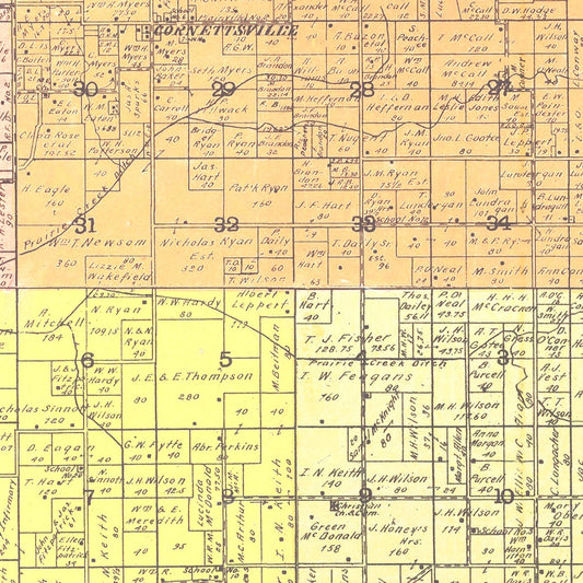 Vintage Map of Daviess County, Indiana, 1905