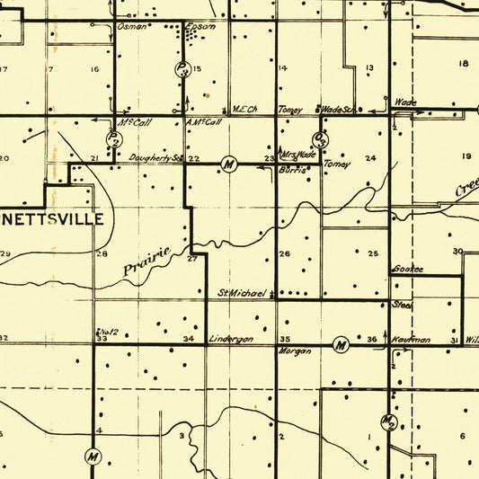Vintage Map of Daviess County, Indiana, 1910