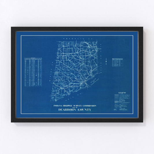 Vintage map of Dearborn County, Indiana, 1936