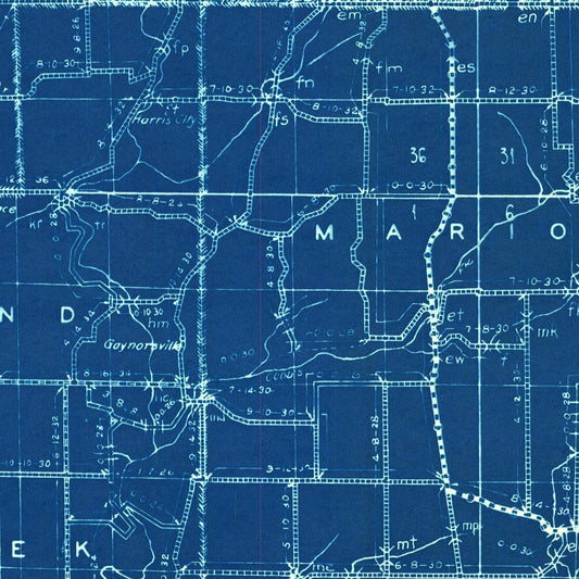 Vintage Map of Decatur County, Indiana 1936