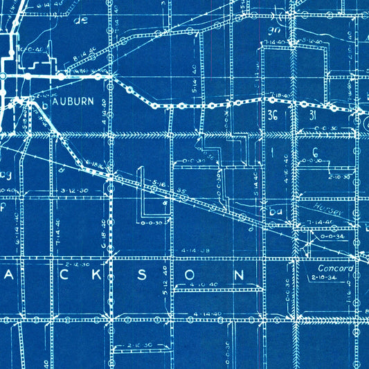 Vintage Map of DeKalb County, Indiana, 1936