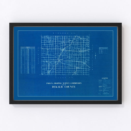 Vintage map of DeKalb County, Indiana, 1936