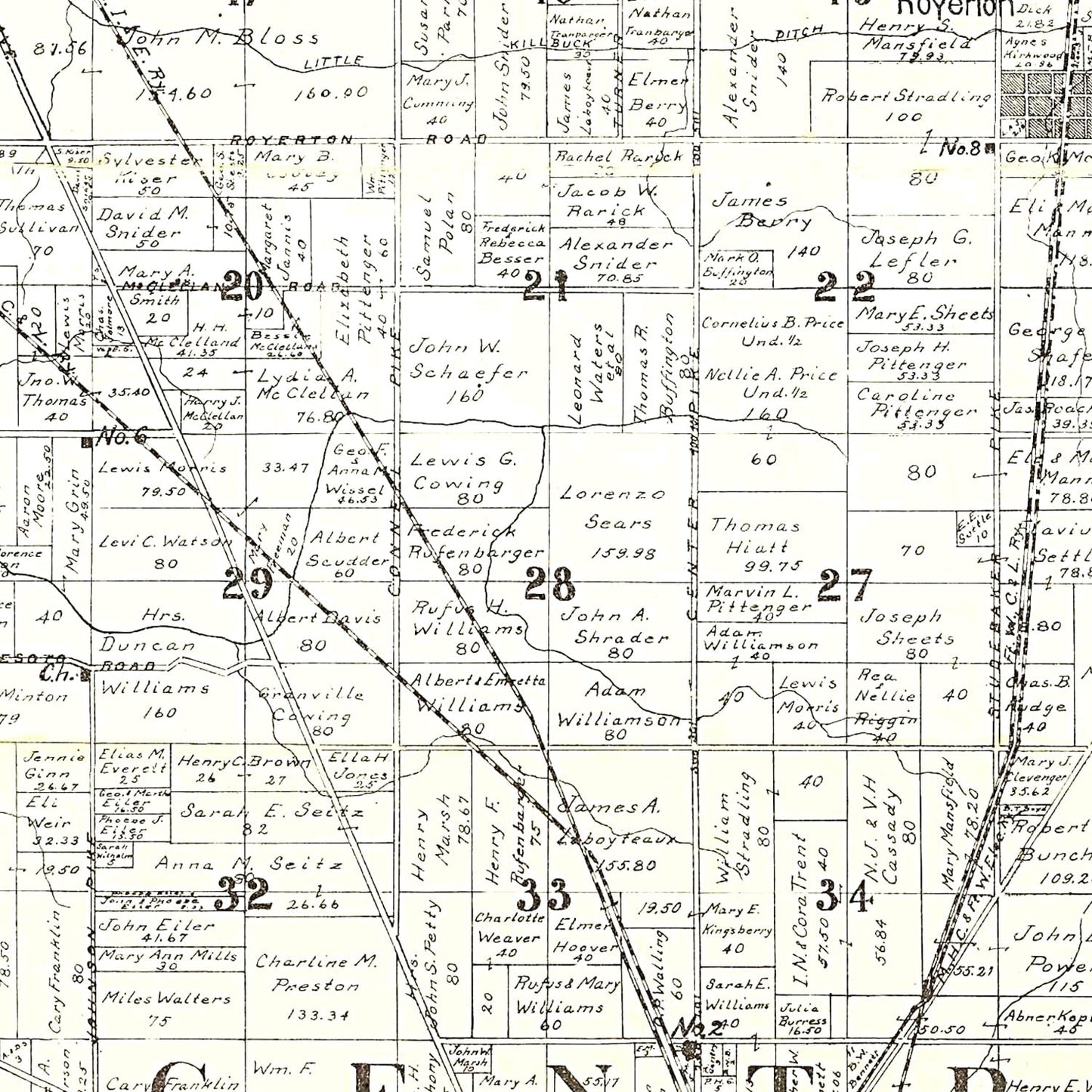 Vintage Map of Delaware County, Indiana, 1904 II