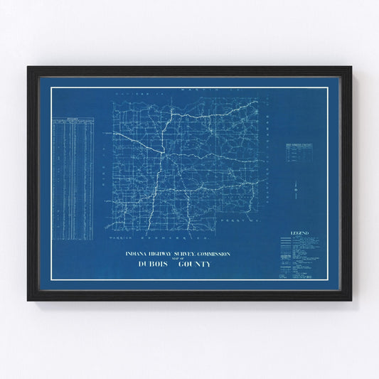 Vintage map of Dubois County, Indiana, 1936