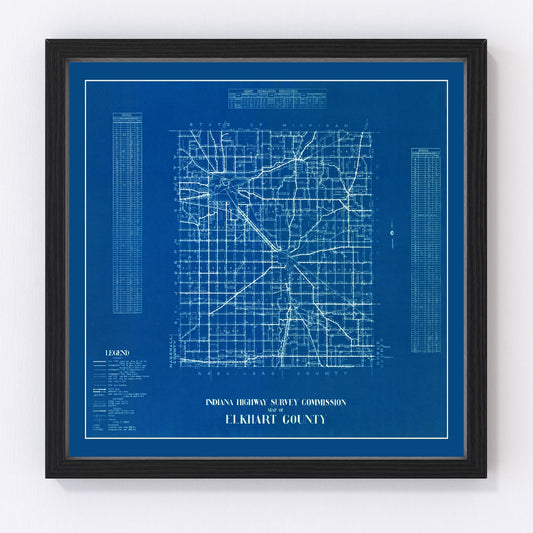 Vintage map of Elkhart County, Indiana, 1936