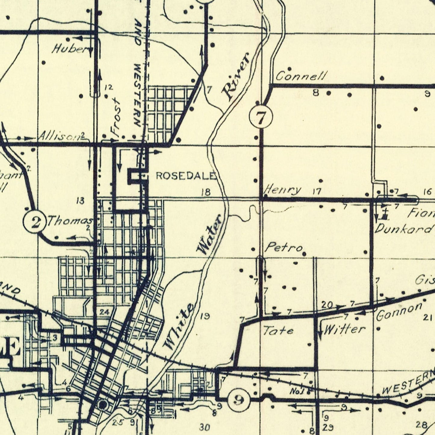 Vintage Map of Fayette County, Indiana, 1912