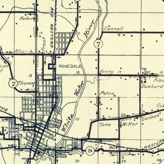 Vintage Map of Fayette County, Indiana, 1912