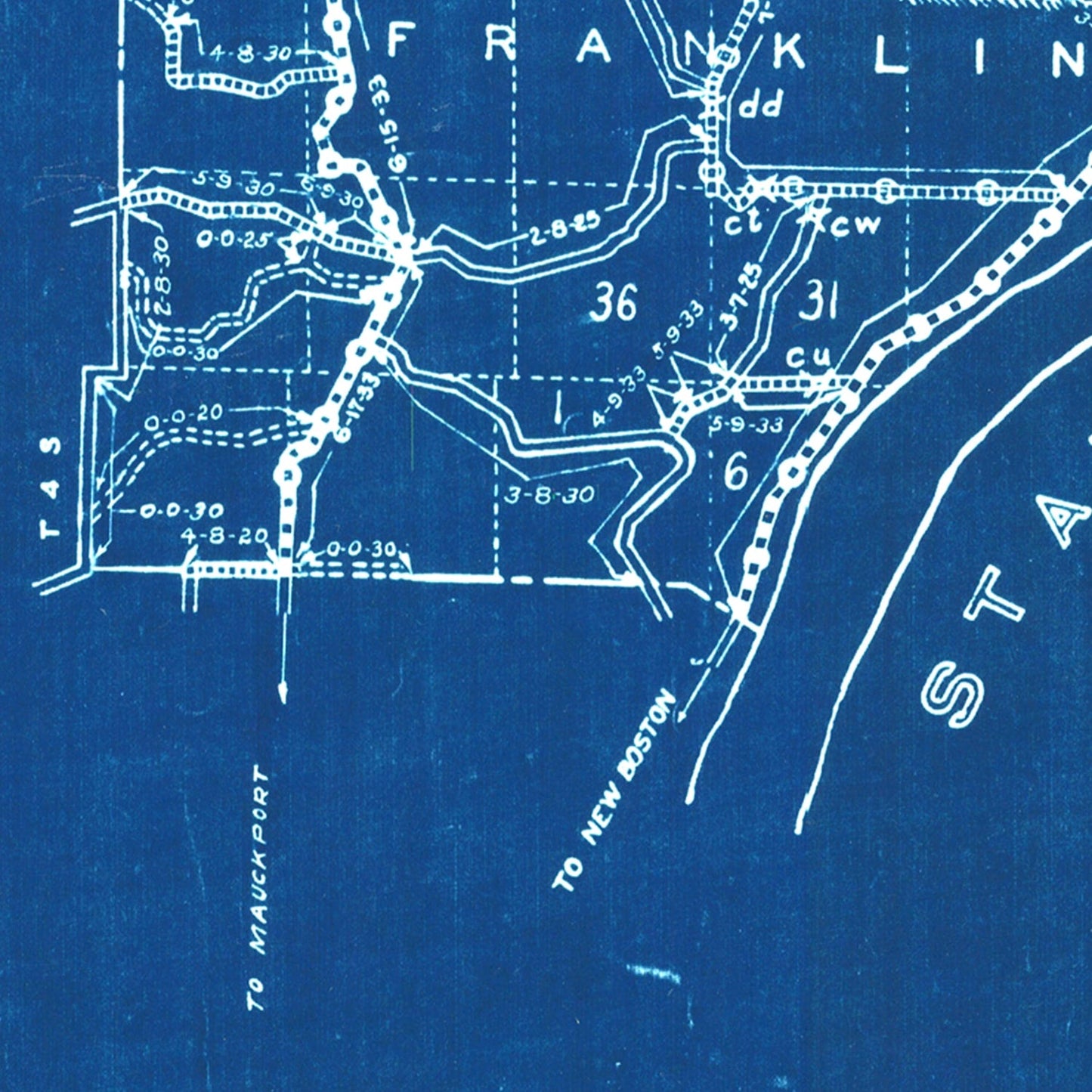 Vintage Map of Floyd County, Indiana 1936