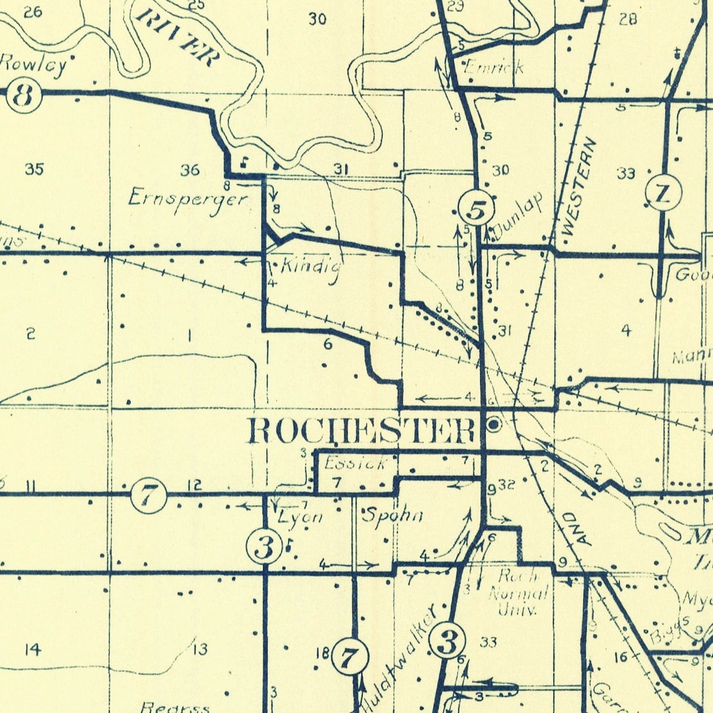 Vintage Map of Fulton County, Indiana, 1911