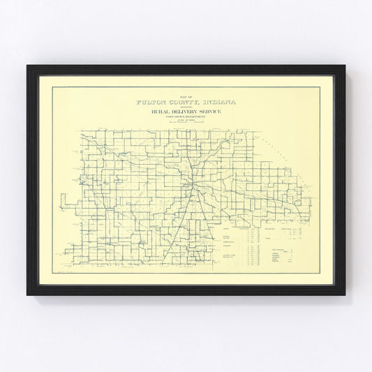 vintage map of Fulton County, Indiana, 1911