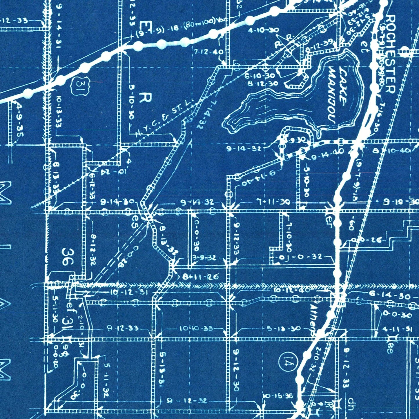 Vintage Map of Fulton County, Indiana, 1936