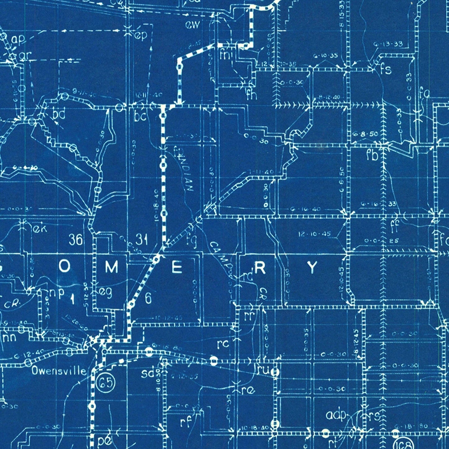 Vintage Map of Gibson County, Indiana, 1936