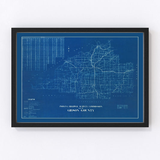 Vintage map of Gibson County, Indiana, 1936