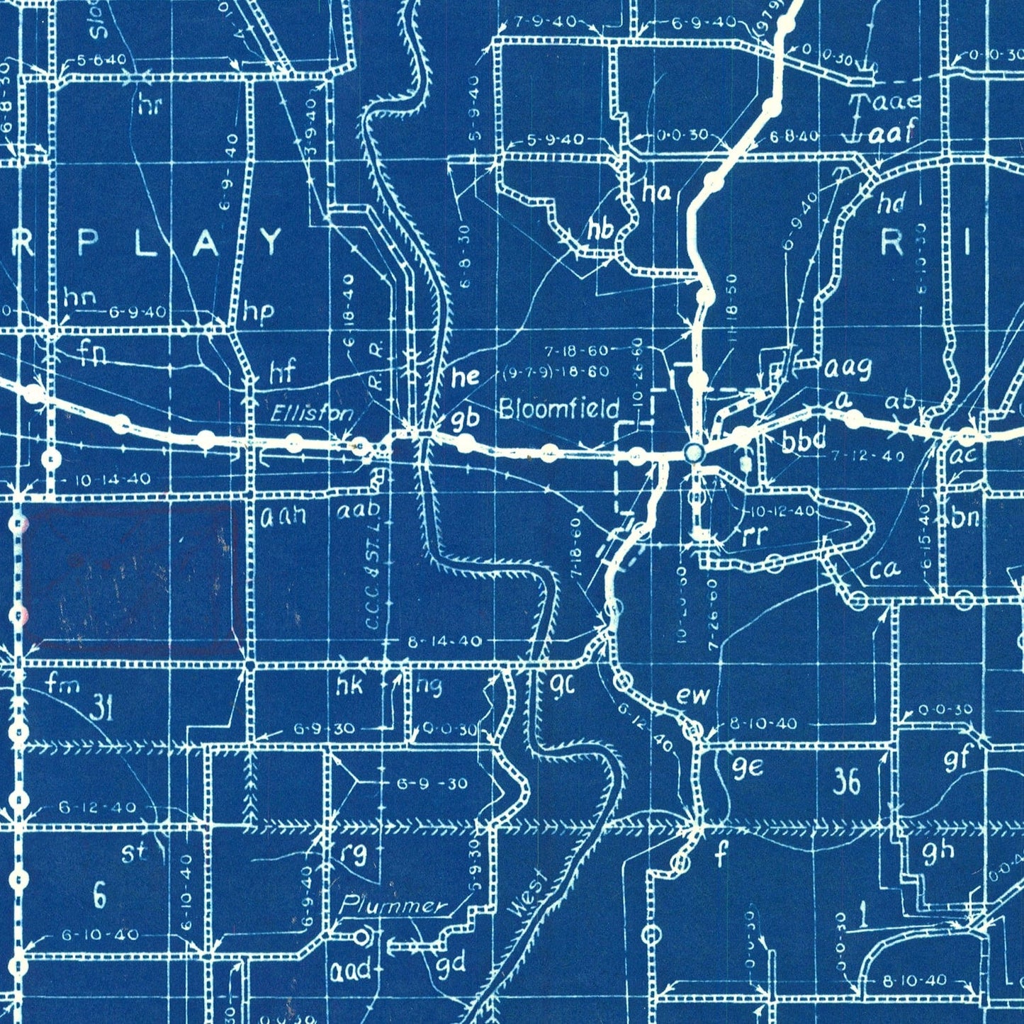 Vintage Map of Greene County, Indiana, 1936