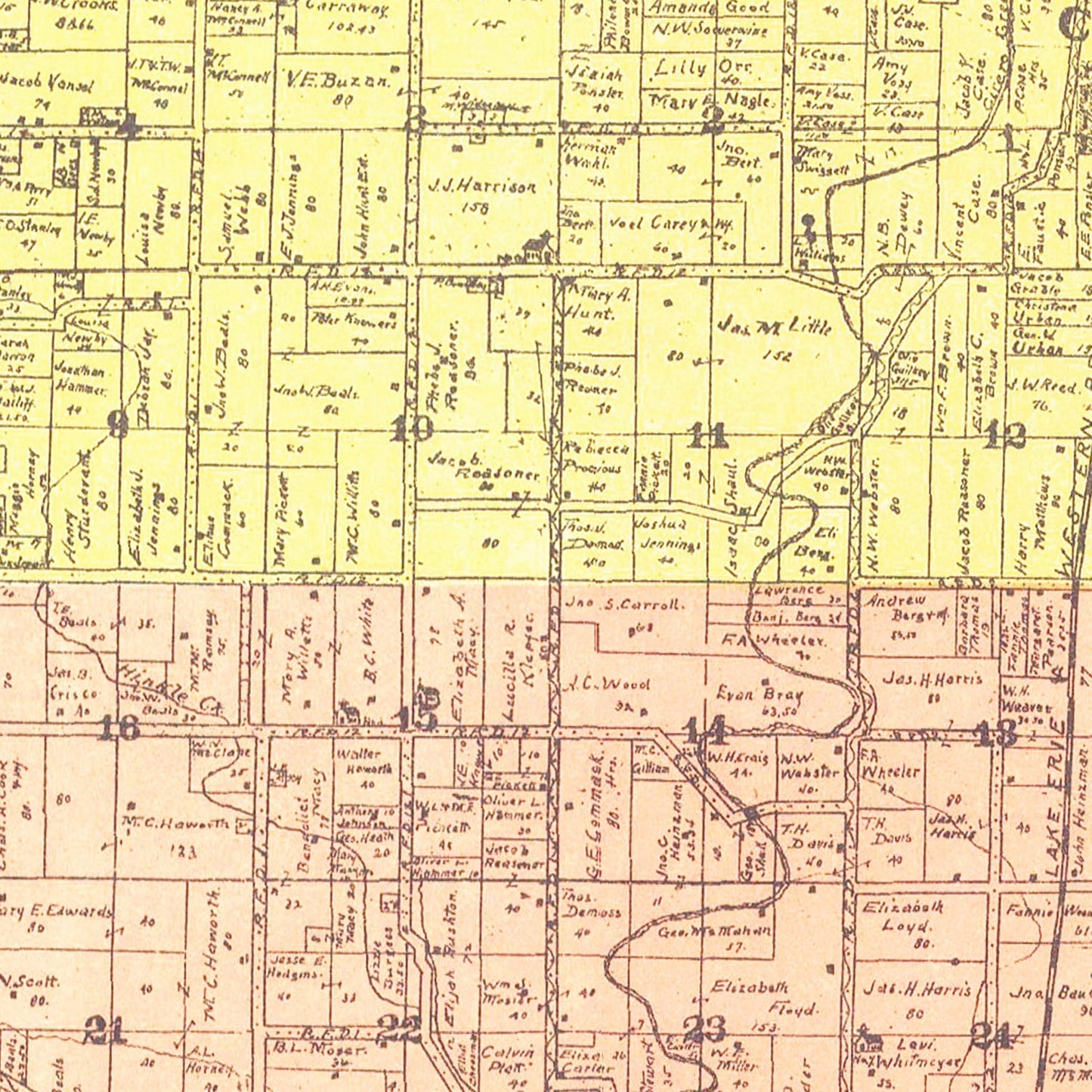 Vintage Map of Hamilton County, Indiana, 1906