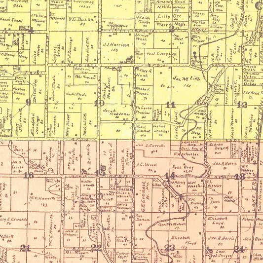 Vintage Map of Hamilton County, Indiana, 1906