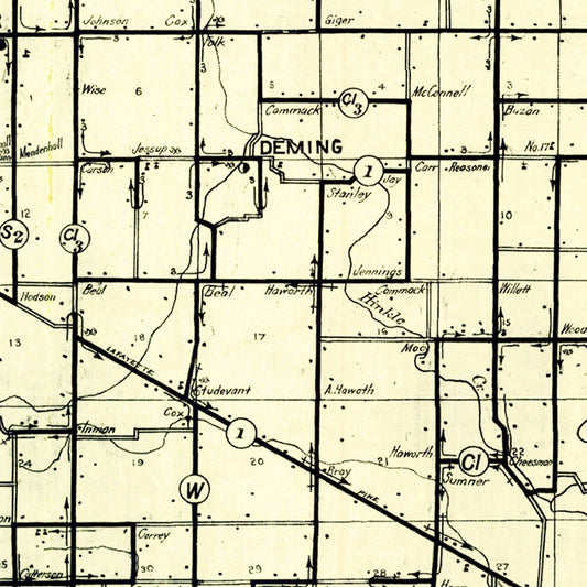 Vintage Map of Hamilton County, Indiana, 1909