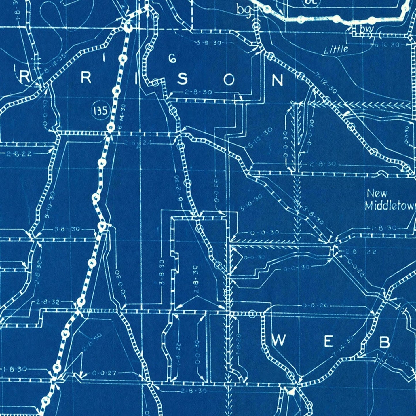 Vintage Map of Harrison County, Indiana, 1936