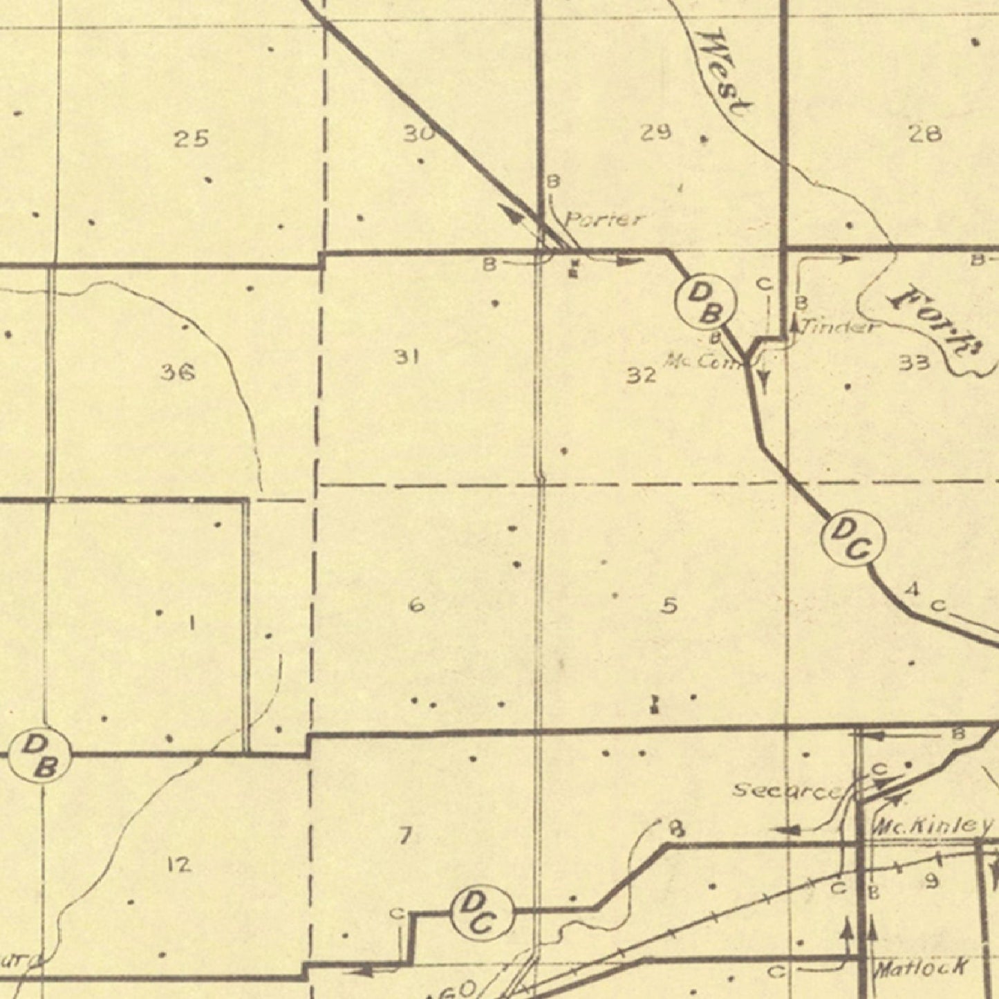 Vintage Map of Hendricks County, Indiana, 1911