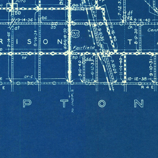 Vintage Map of Howard County, Indiana, 1936