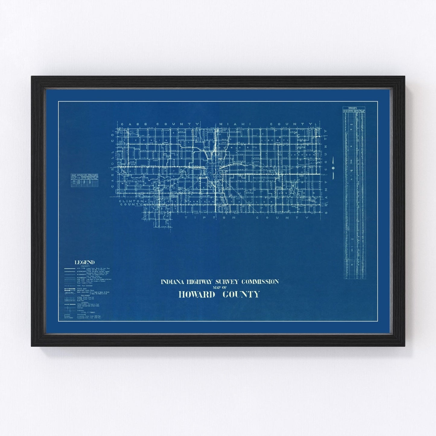 vintage map of Howard County, Indiana, 1936