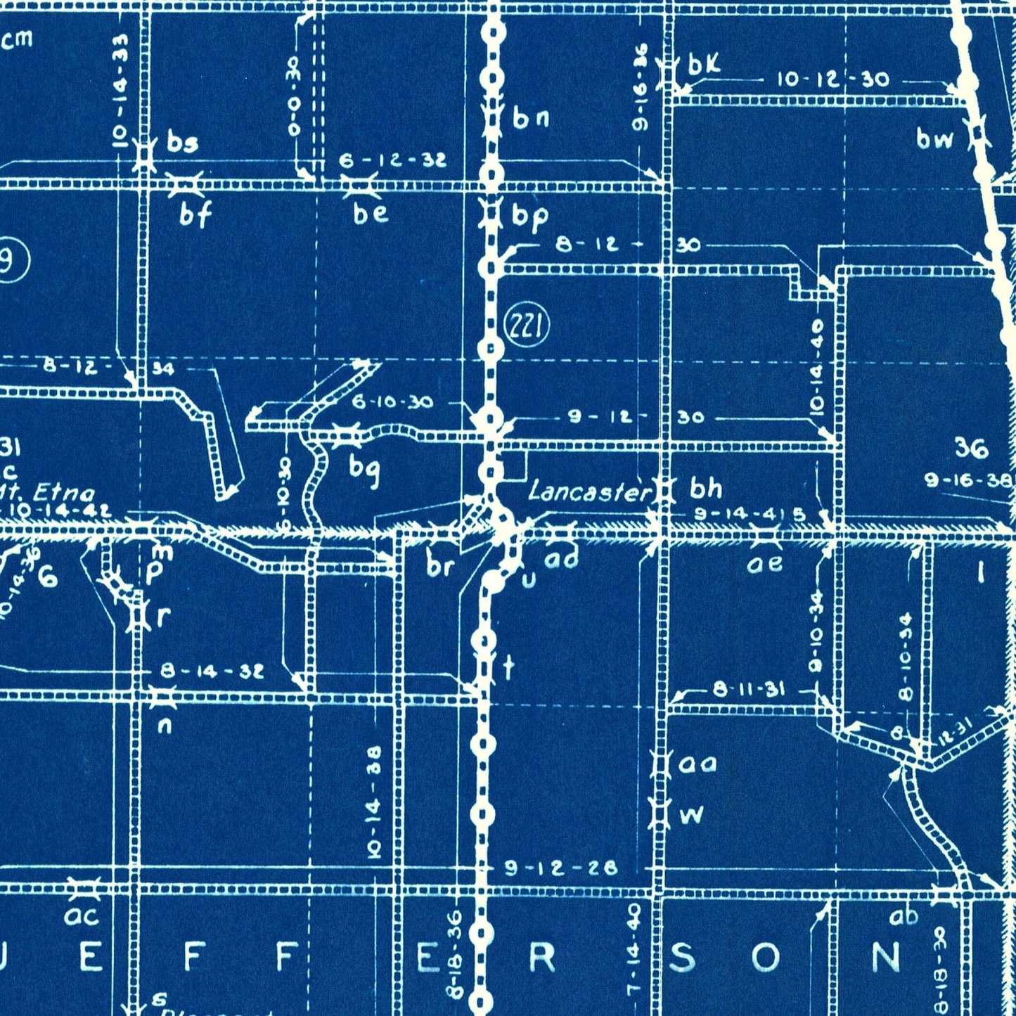 Vintage Map of Huntington County, Indiana, 1936