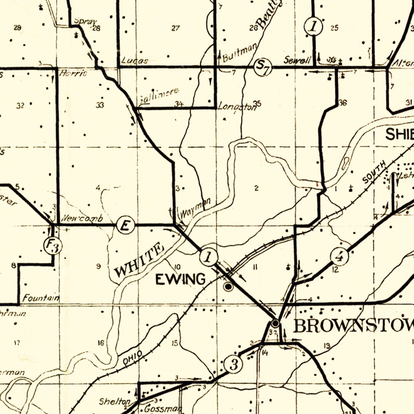 Vintage Map of Jackson County, Indiana, 1910