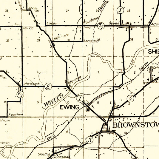 Vintage Map of Jackson County, Indiana, 1910