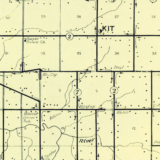 Vintage Map of Jay County, Indiana, 1910