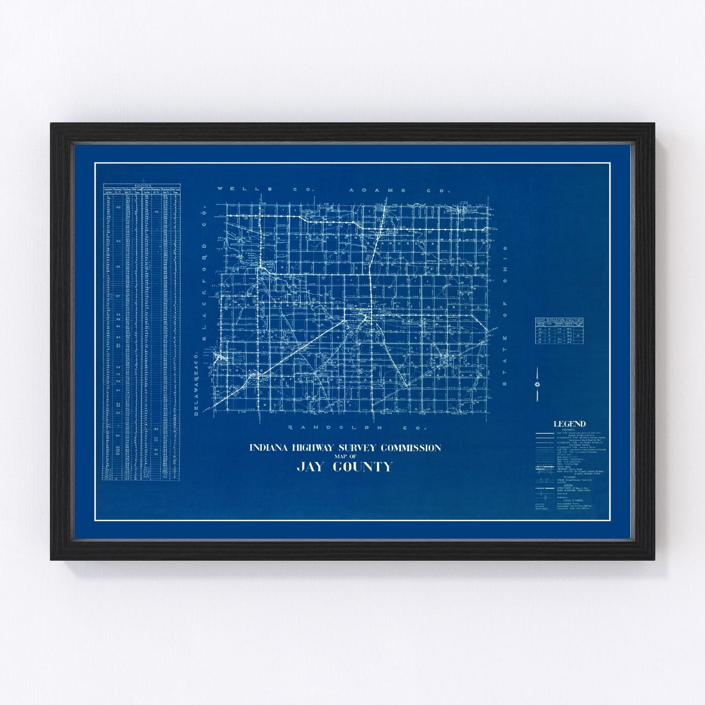 Vintage map of Jay County, Indiana, 1936