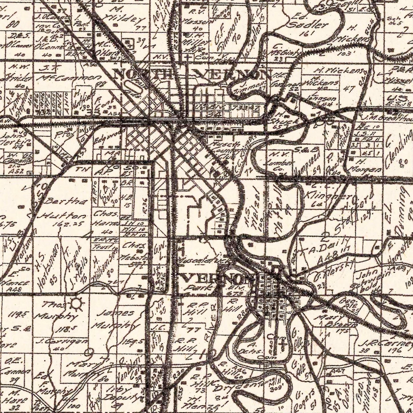 Vintage Map of Jennings County, Indiana, 1935