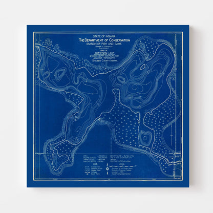 Vintage Jimerson Lake, Indiana Map, 1923