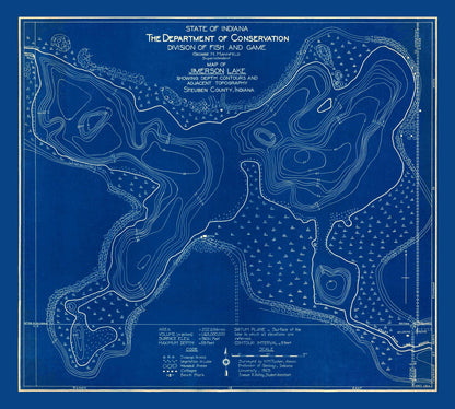 Vintage Jimerson Lake, Indiana Map, 1923