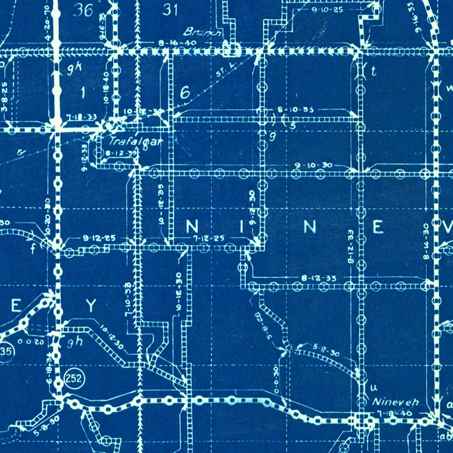 Vintage Map of Johnson County, Indiana, 1936