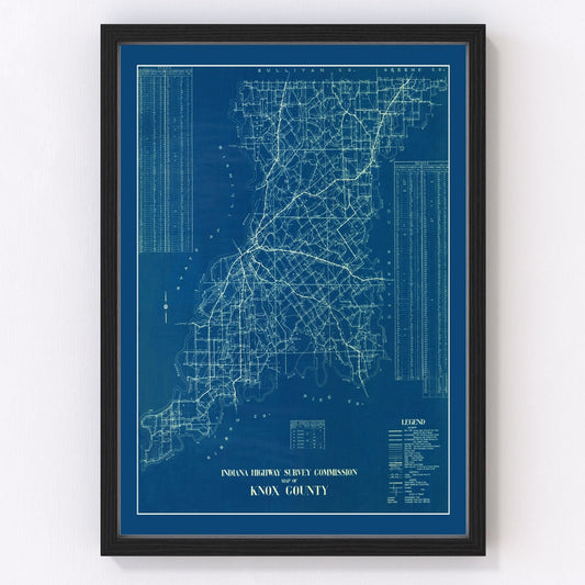 vintage map of Knox County, Indiana, 1936