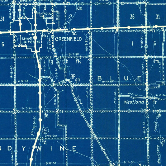 Vintage Map of Hancock County, Indiana, 1936