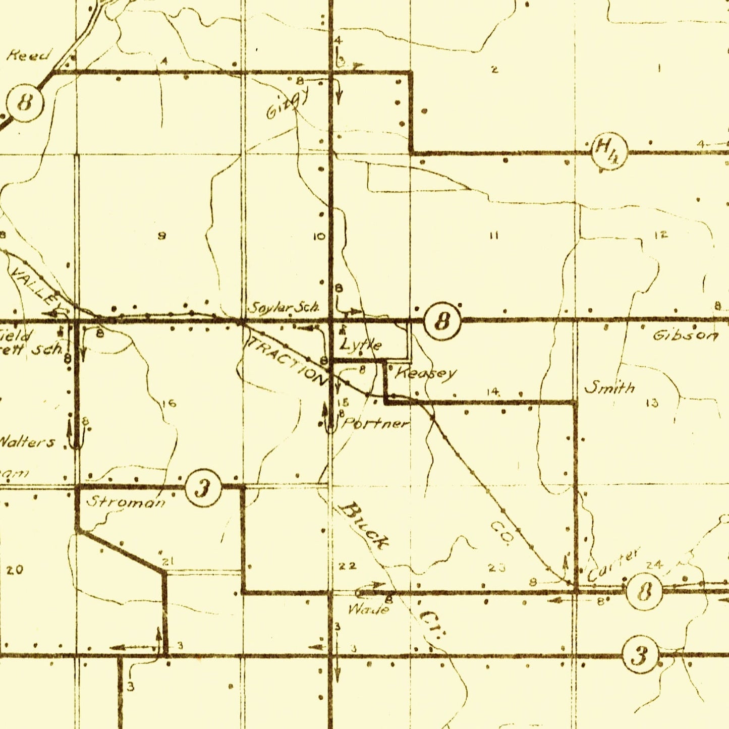 Vintage Map of LaGrange County, Indiana, 1909