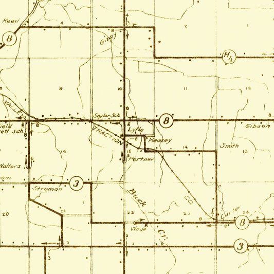 Vintage Map of LaGrange County, Indiana, 1909