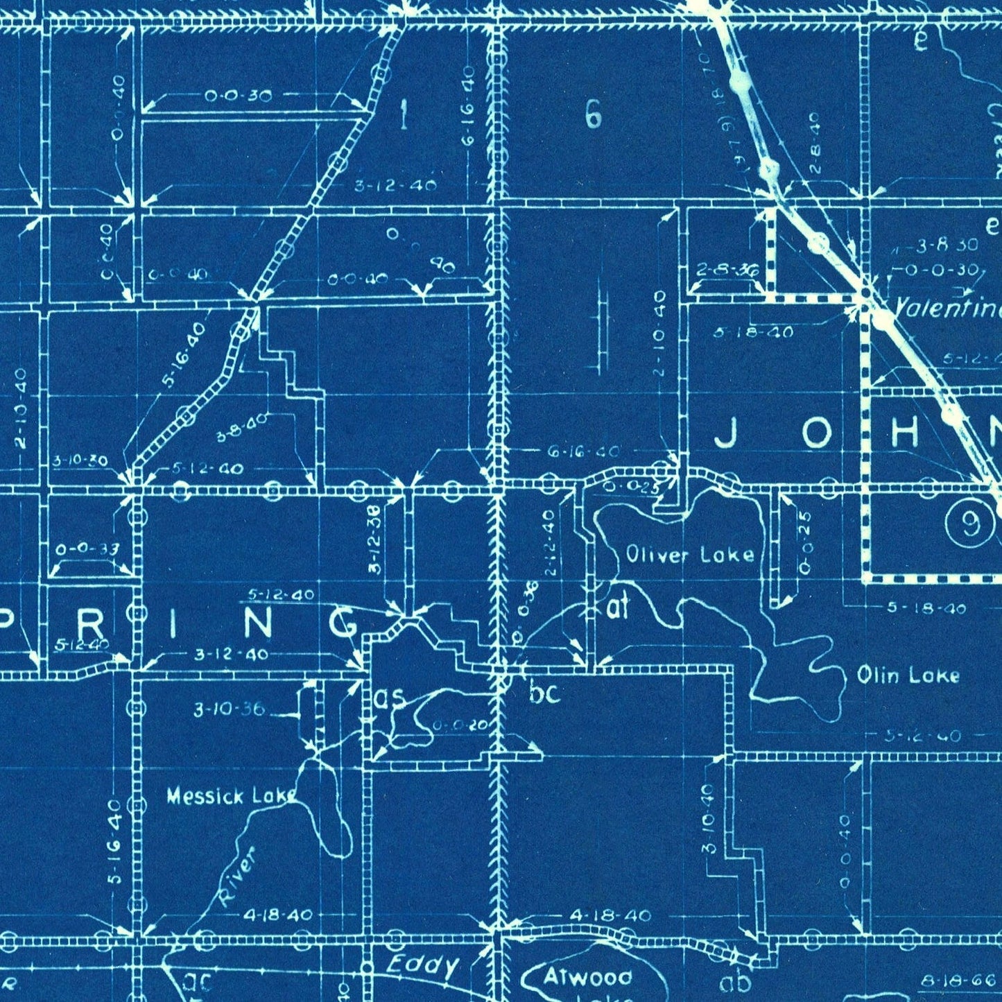 Vintage Map of LaGrange County, Indiana, 1936