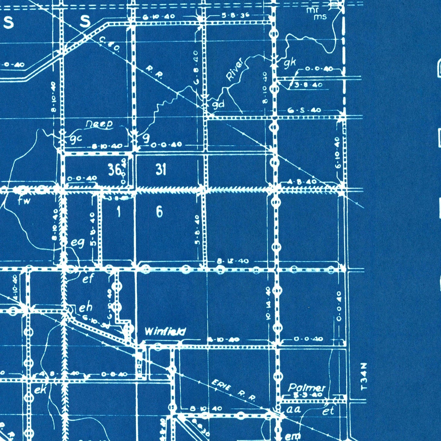 Vintage Map of Lake County, Indiana, 1936